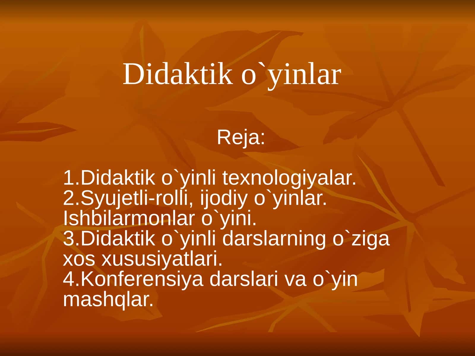 Didaktik o`yinlar 1