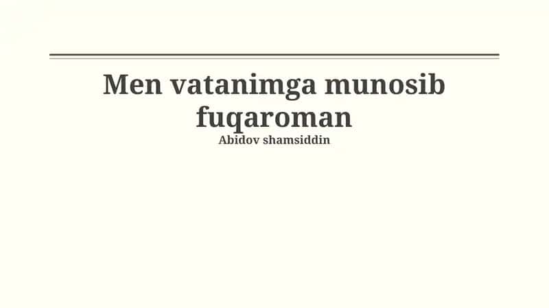 Vatanim tarixi va madaniyatiga sadoqat 1
