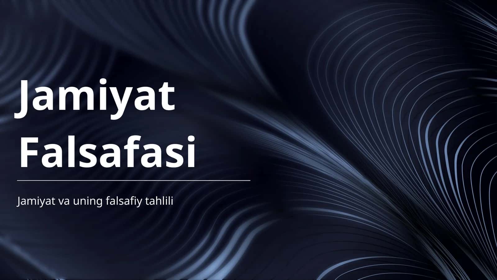 Jamiyat Falsafasi 1