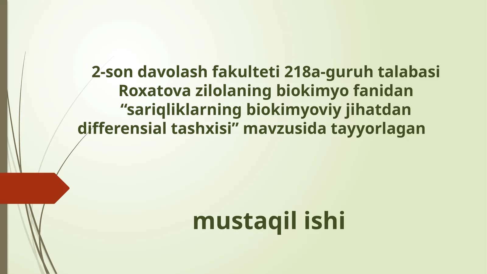 Sariqliklarning biokimyoviy jihatdan differensial tashxisi 1