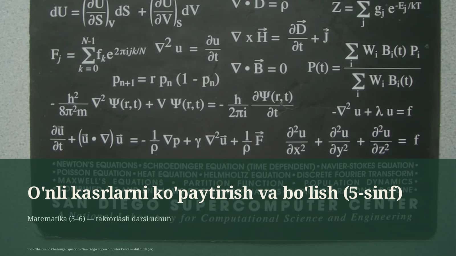 O'nli kasrlarni ko'paytirish va bo'lish (5-sinf) 1