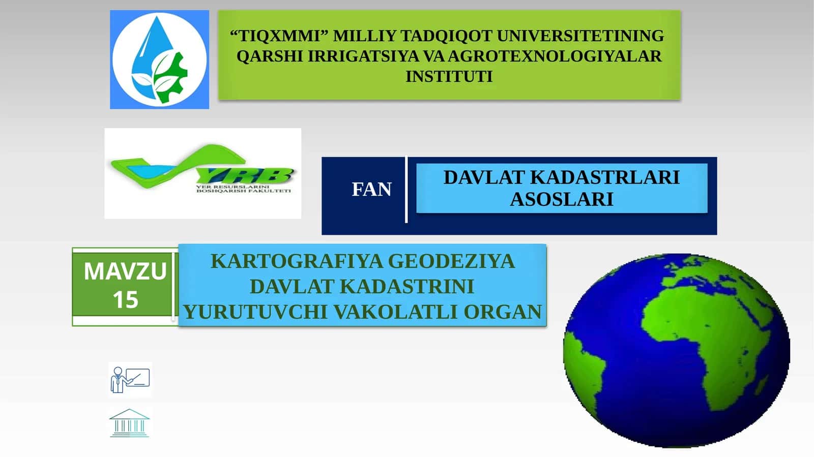 DAVLAT KADASTRLARI ASOSLARI 1