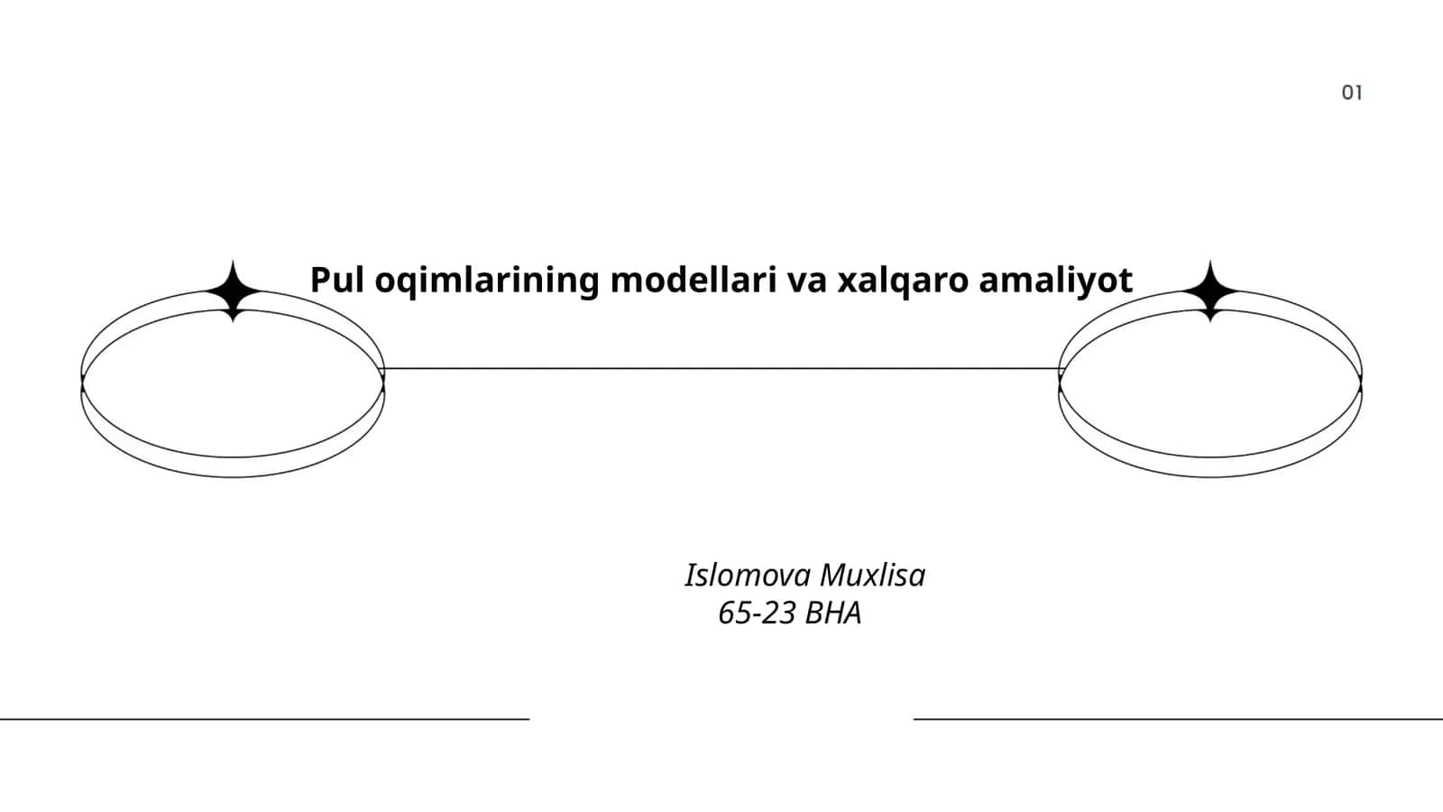 Pul oqimlarining modellari va xalqaro amaliyot 1