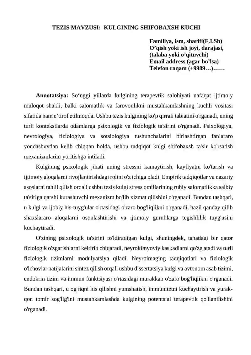 Kulgining Shifobaxsh Kuchi