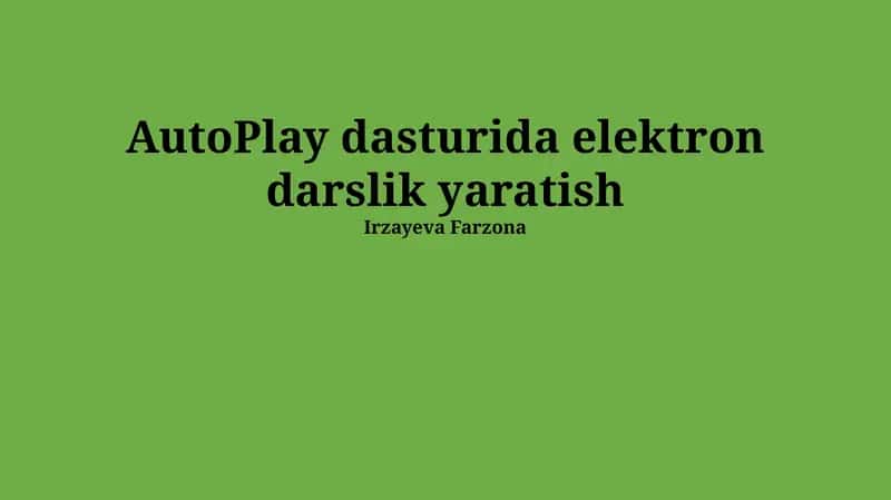 Avtoplay Dasturi 1