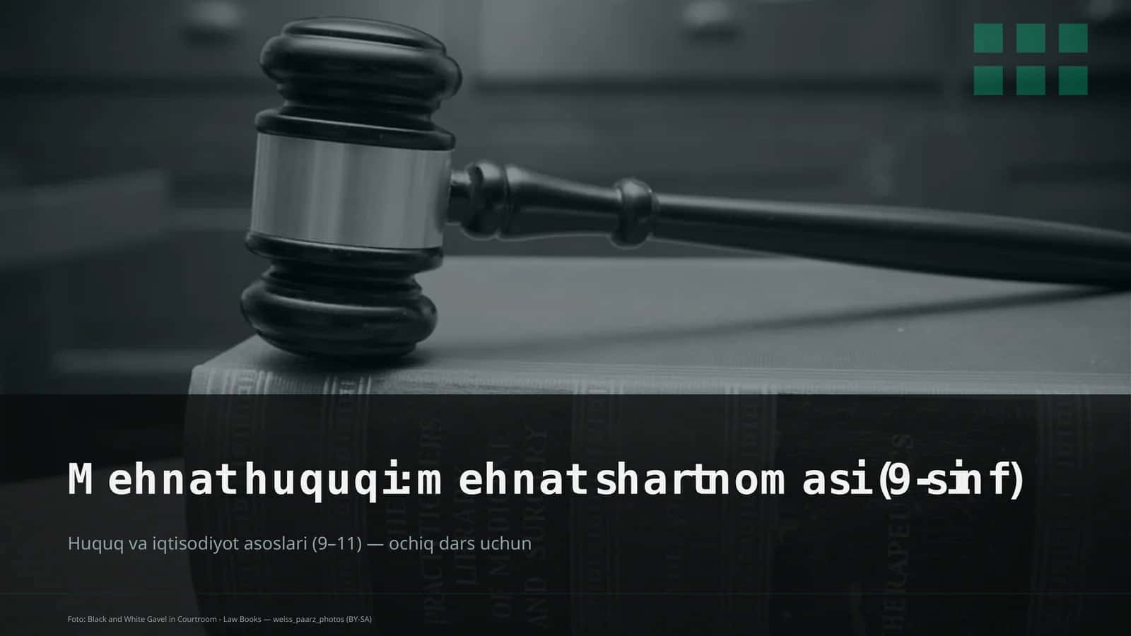 Mehnat huquqi: mehnat shartnomasi (9-sinf) 1