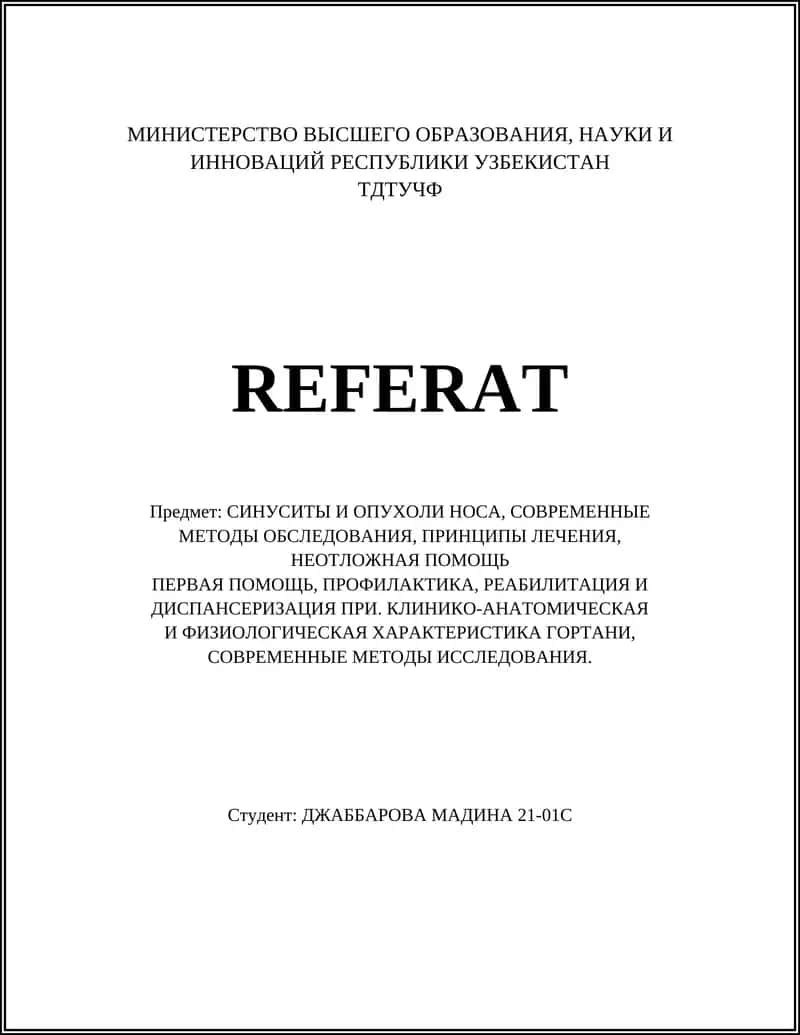 СИНУСИТЫ И ОПУХОЛИ НОСА 1