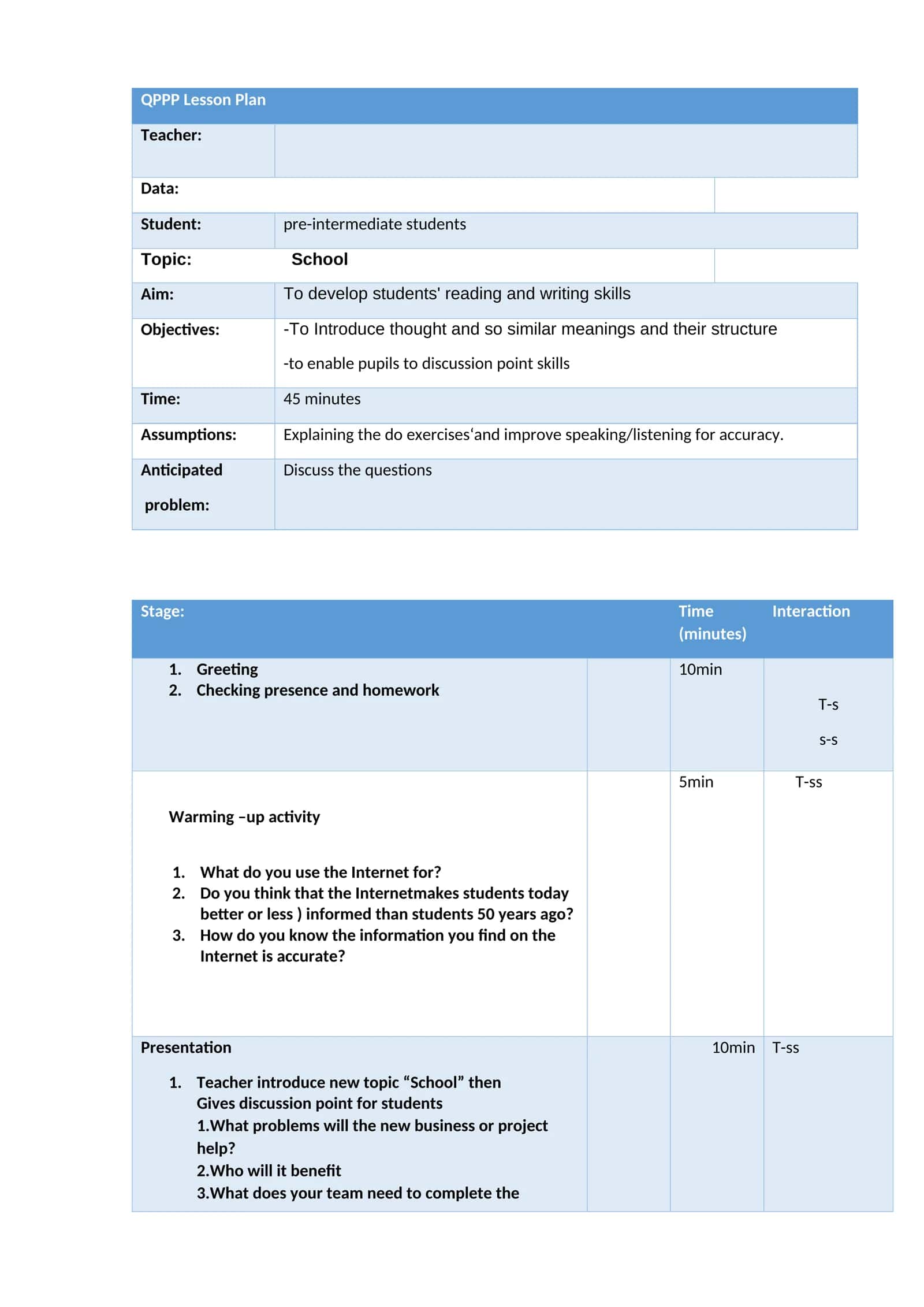QPPP Lesson Plan 1