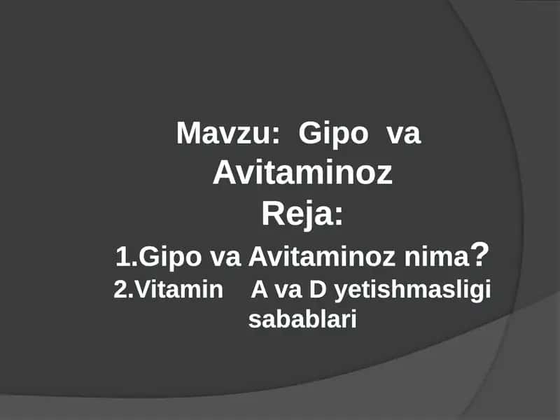 Gipo va Avitaminoz 1