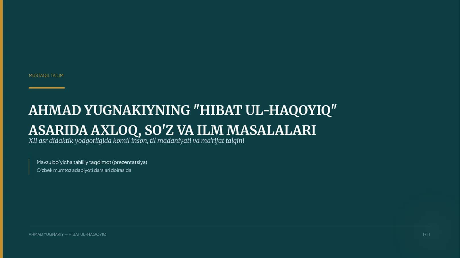 HIBAT UL-HAQOYIQ 1
