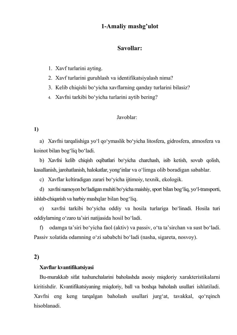 Xavf turlari 1