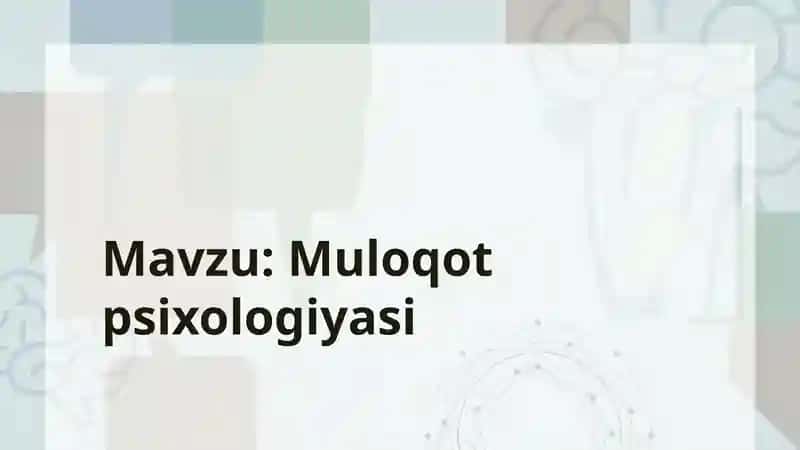 Muloqot psixologiyasi