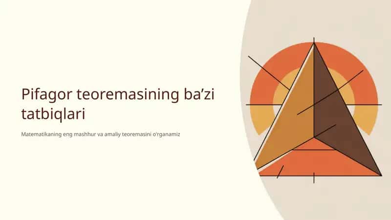 Pifagor teoremasining ba’zi tatbiqlari 1