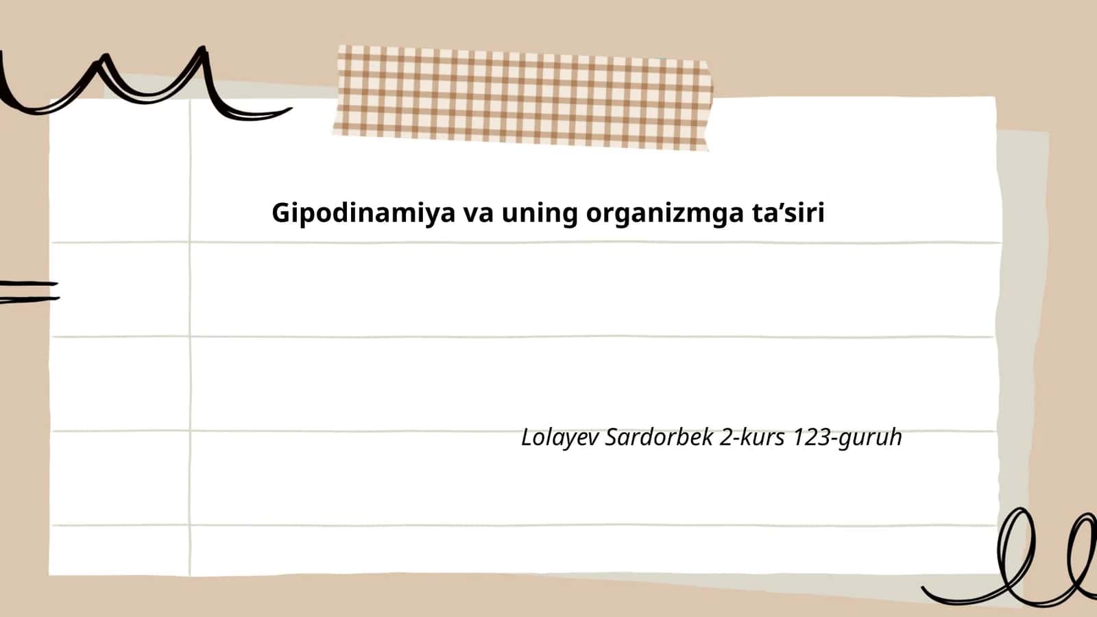 Gipodinamiya va uning organizmga ta’siri 1