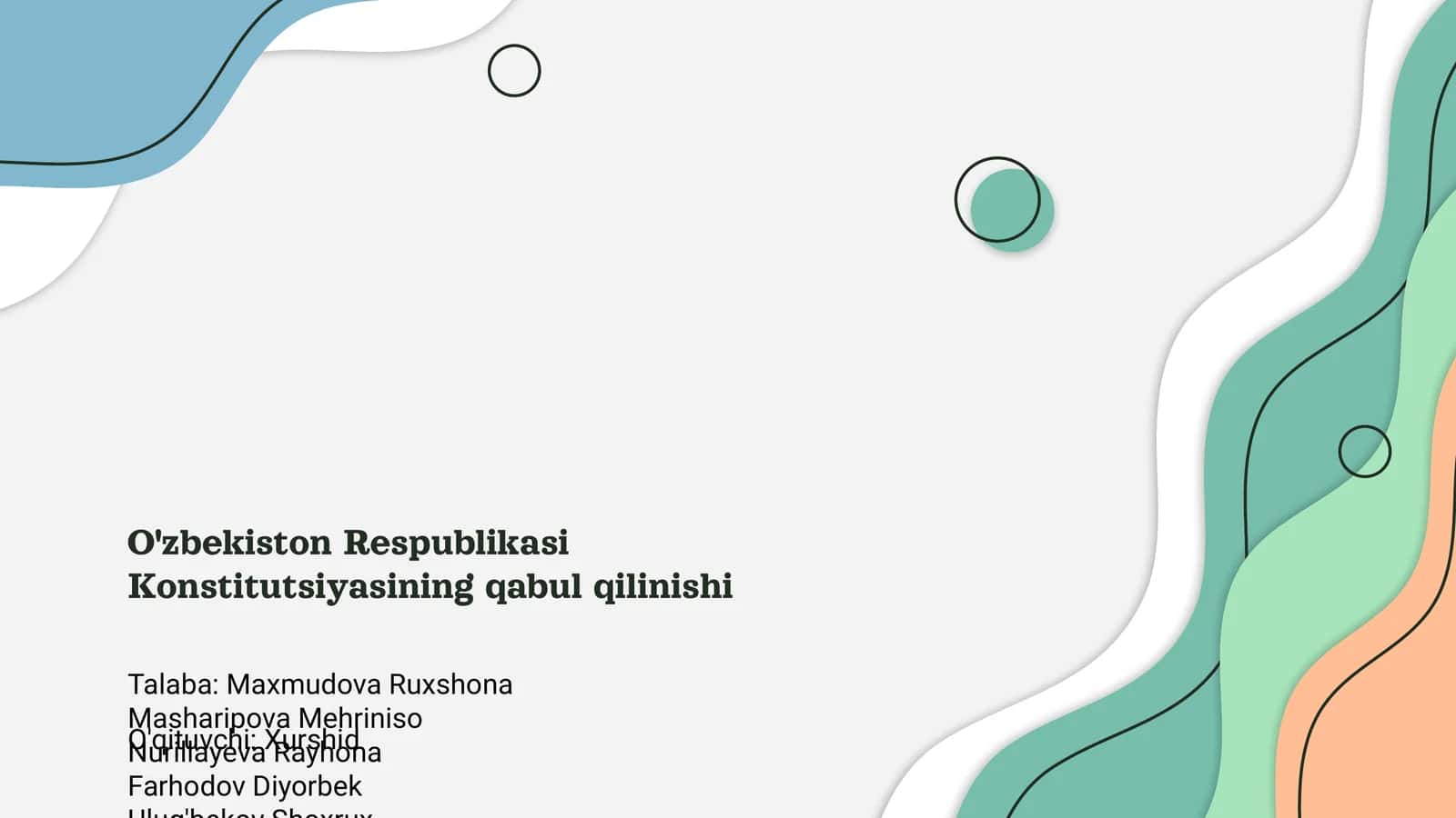 O'zbekiston Respublikasi Konstitutsiyasining qabul qilinishi 1