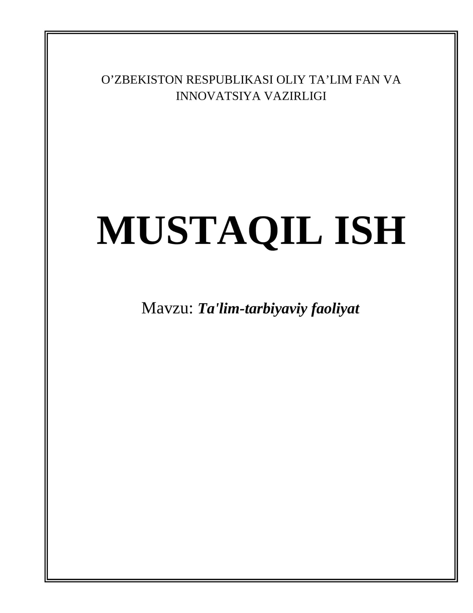 Ta'lim-tarbiyaviy faoliyat 1
