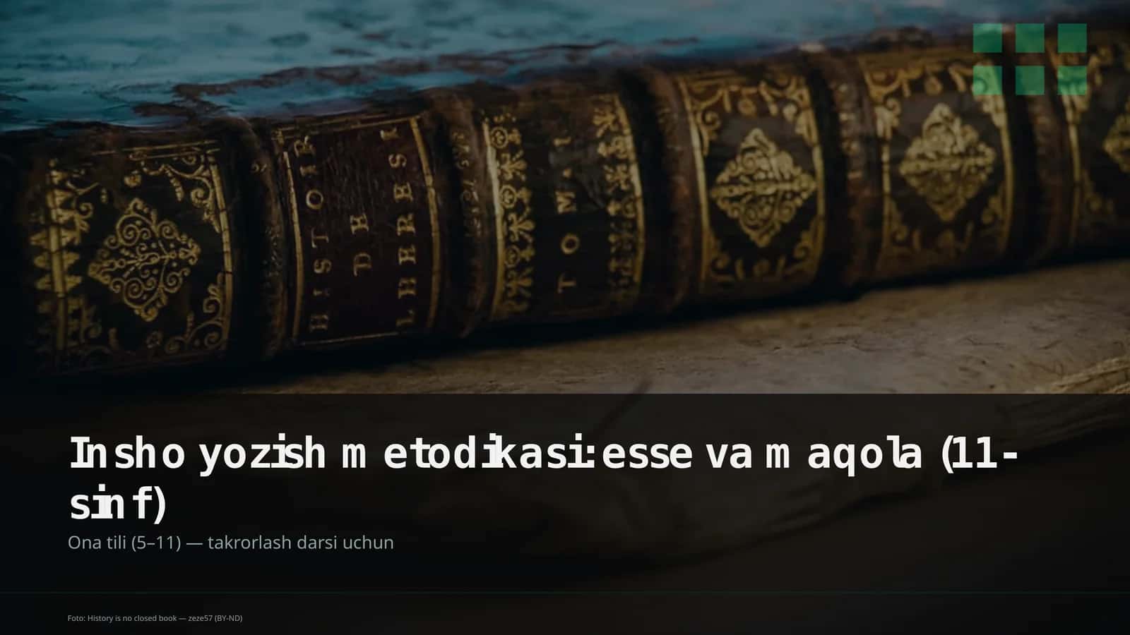 Insho yozish metodikasi: esse va maqola (11-sinf) 1