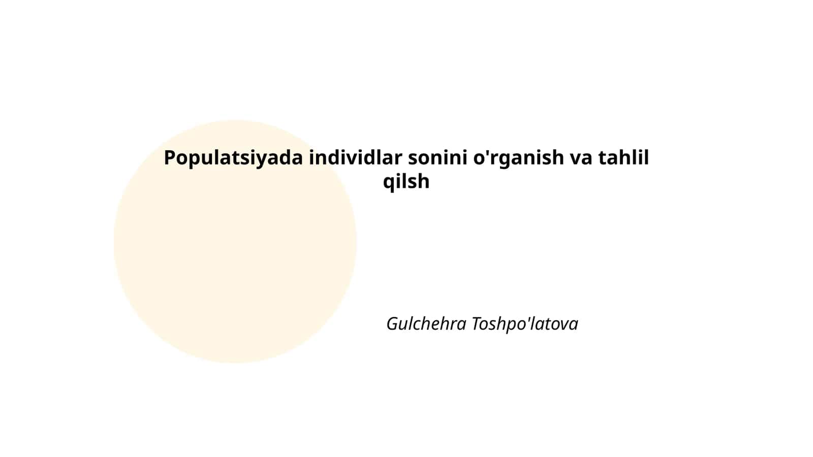 Aholi o'sishini o'rganish usullari 1