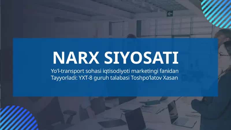 Narx siyosati 1