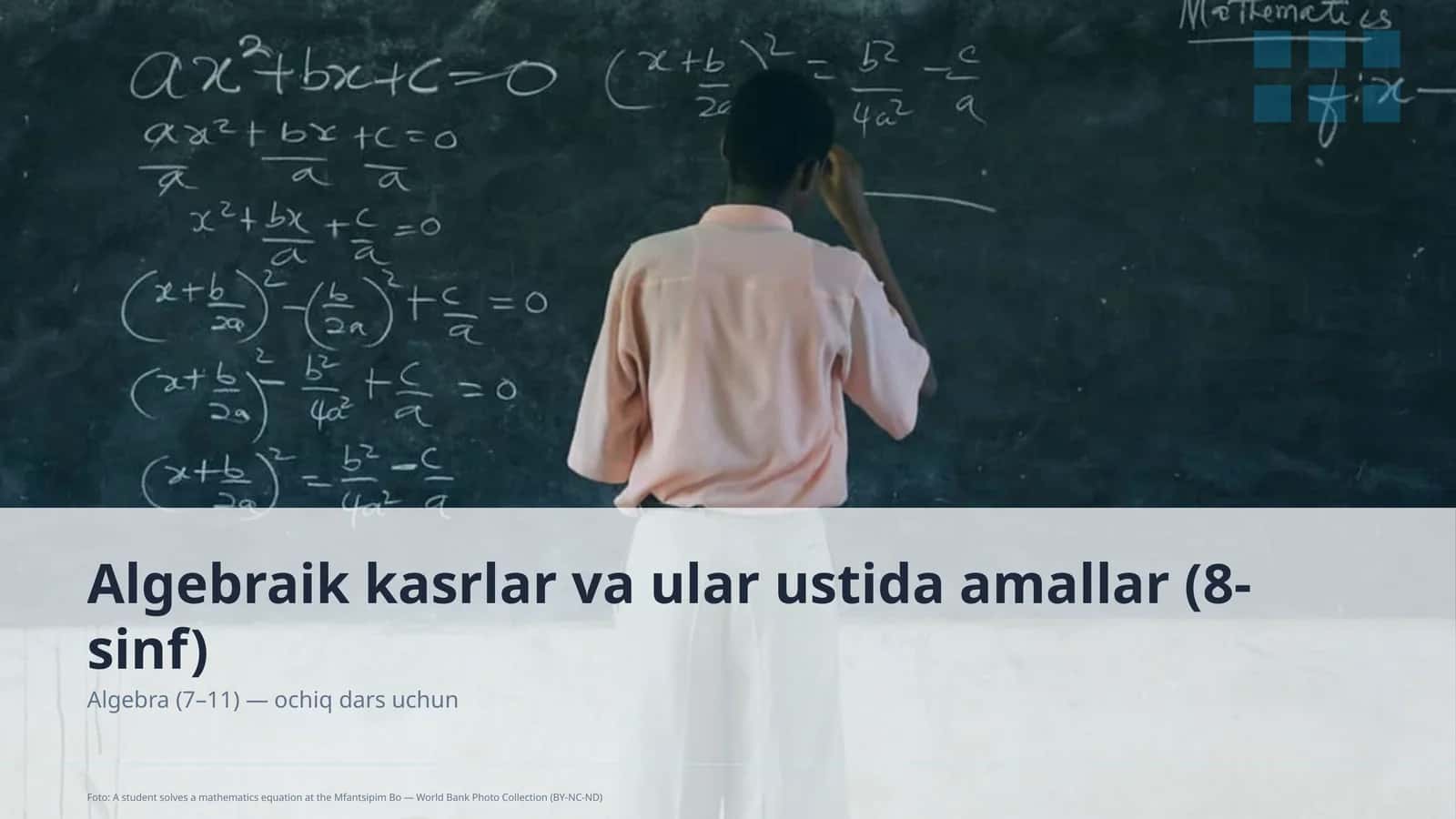 Algebra (7–11) — ochiq dars uchun 1