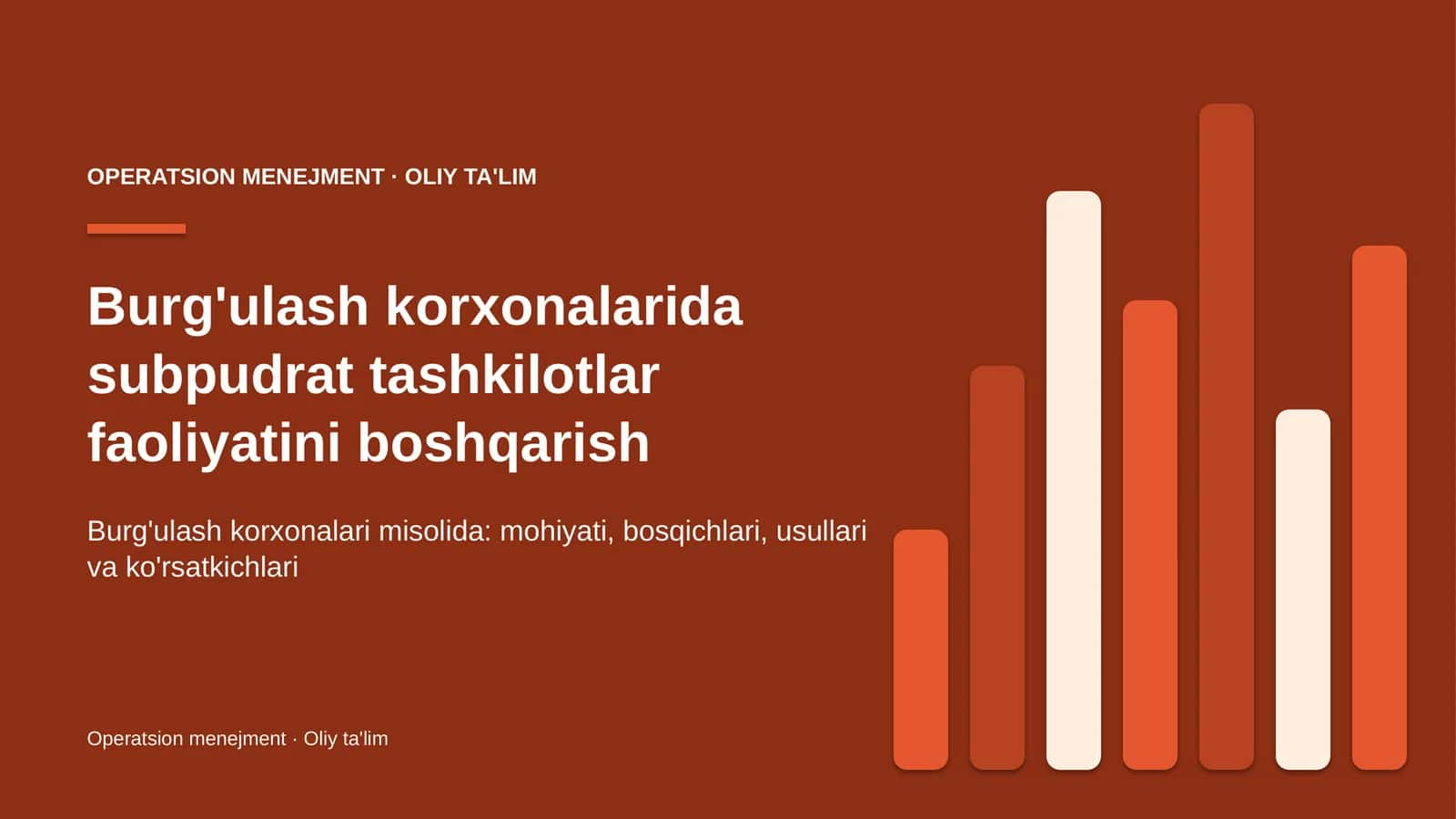 Operatsion Menejment · OLIY TA'LIM 1