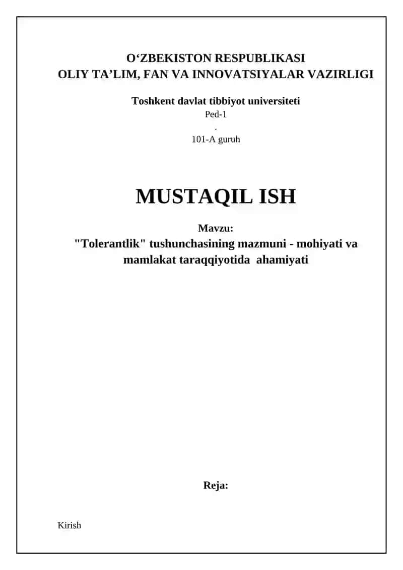 Tolerantlik: Ta'rif, Mohiyat va Tarixiy Asoslar