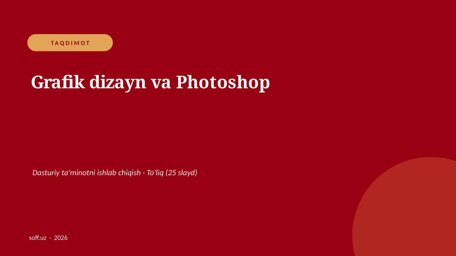 Grafik dizayn va Photoshop 1