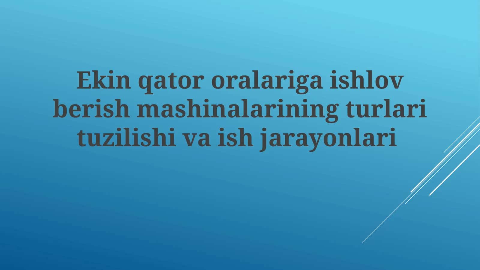 Ekin qator oralariga ishlov berish mashinalari 1
