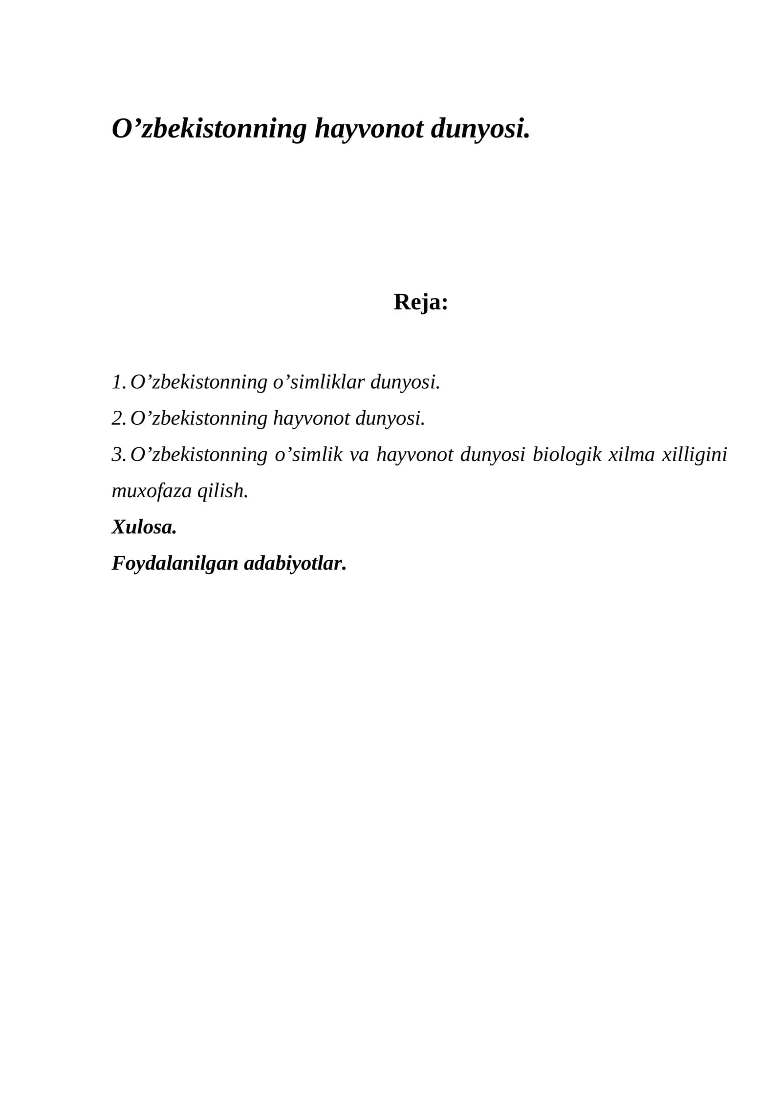 O’zbekistonning hayvonot dunyosi 1