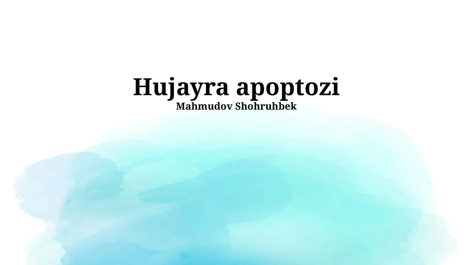 Hujayra apoptozi 1
