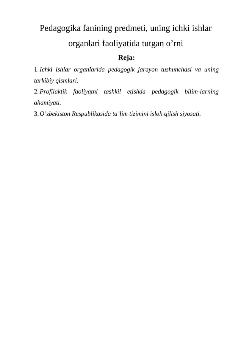 Pedagogika fanining predmeti 1