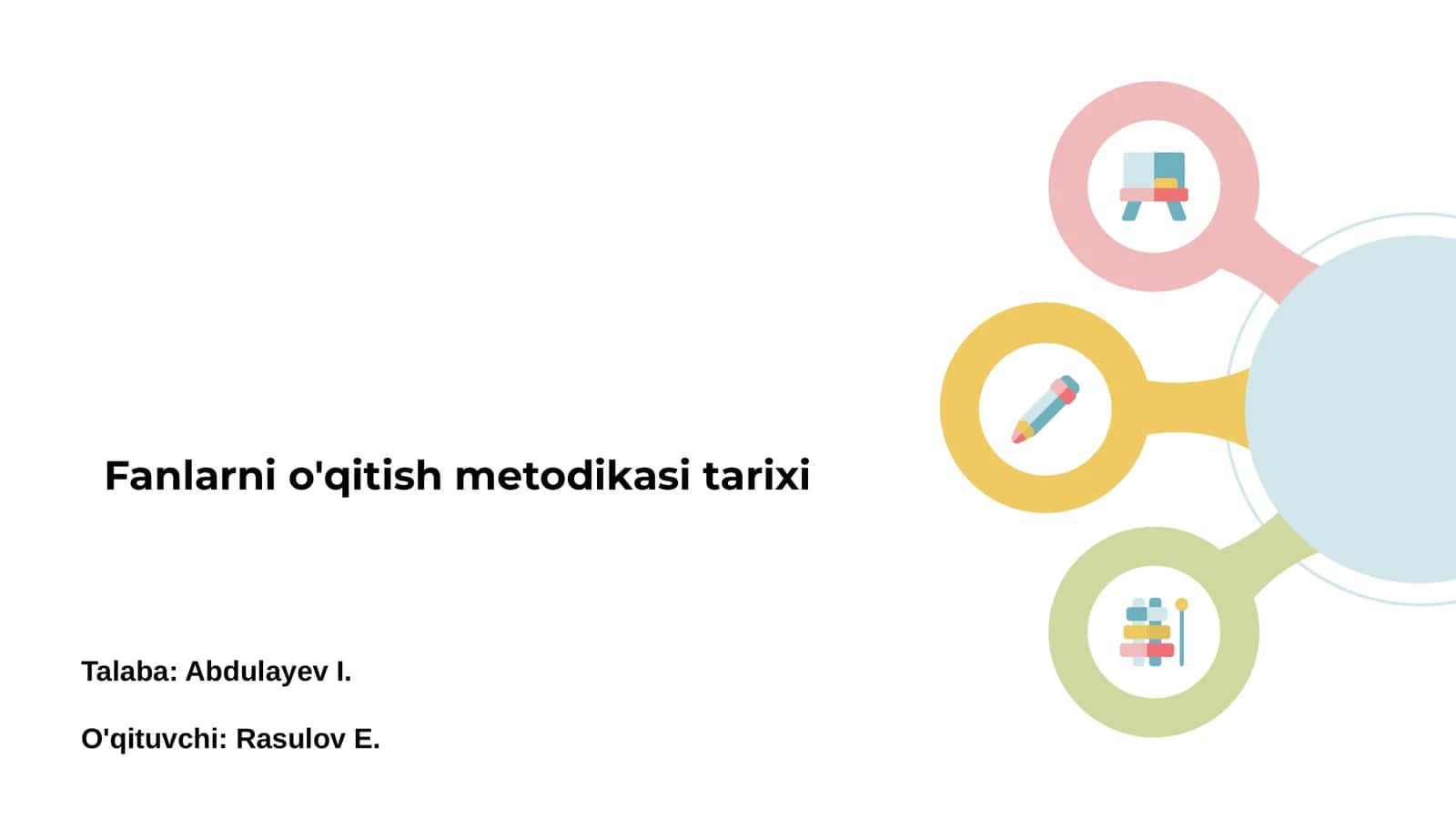 Fanlarni o'qitish metodikasi tarixi 1