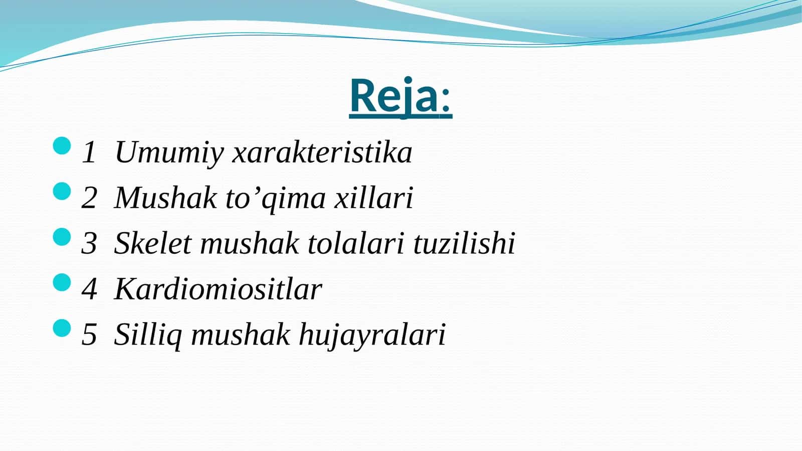 Mushak tўqimasi tuzilishi 1