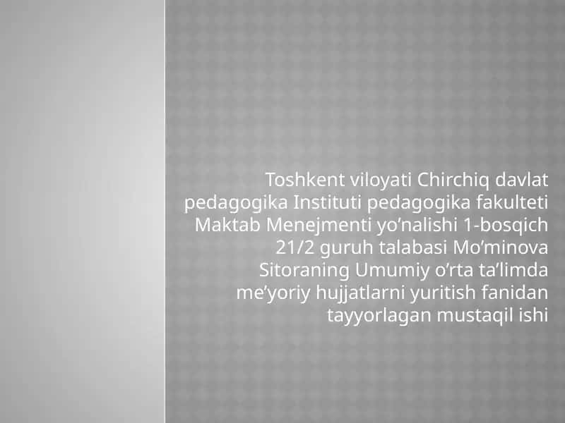 Sinfdan tashqari ishlarni tashkilotish 1