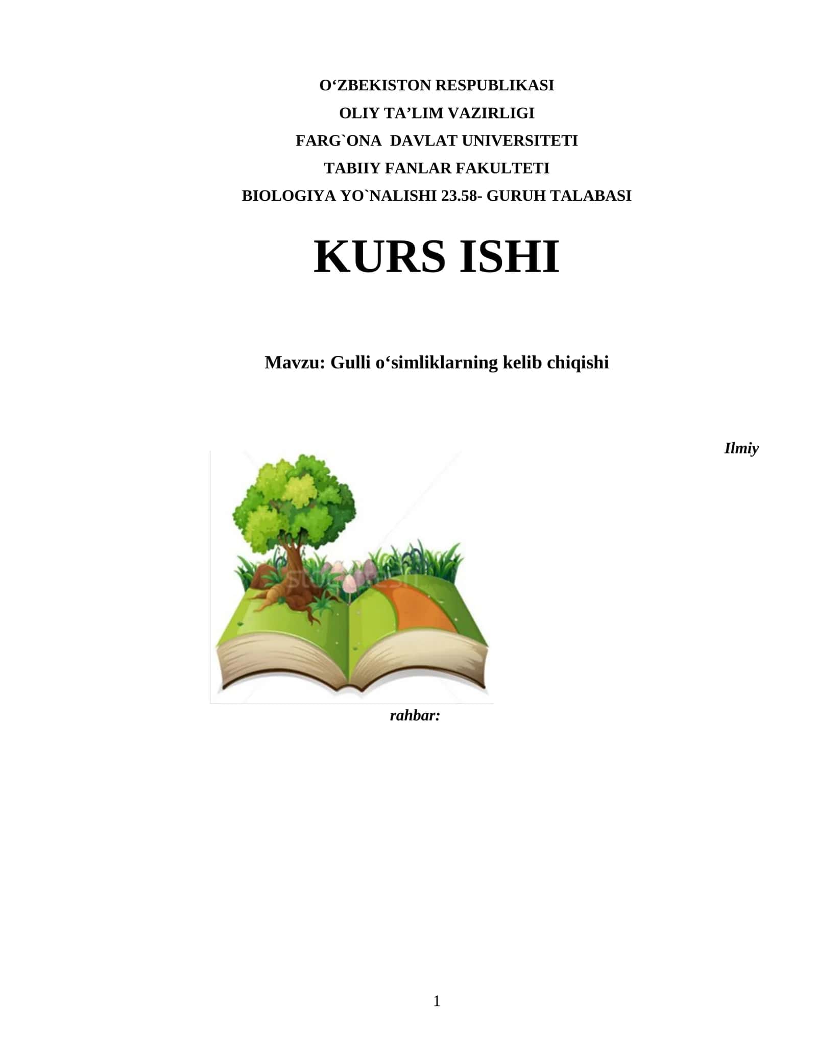 Gulli oʻsimliklarning kelib chiqishi 1