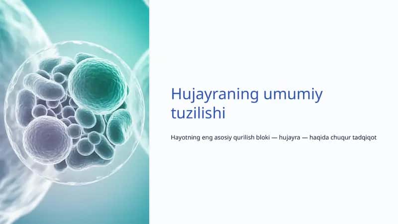Hujayra turlari va o'lchamlari 1
