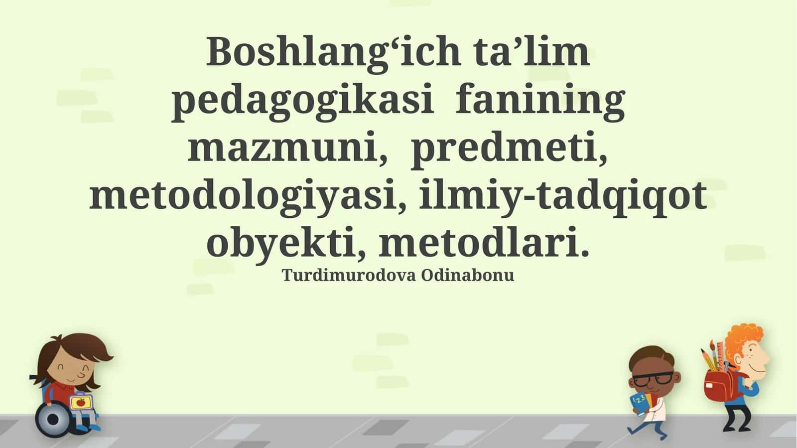 Boshlang‘ich ta’lim pedagogikasi 1