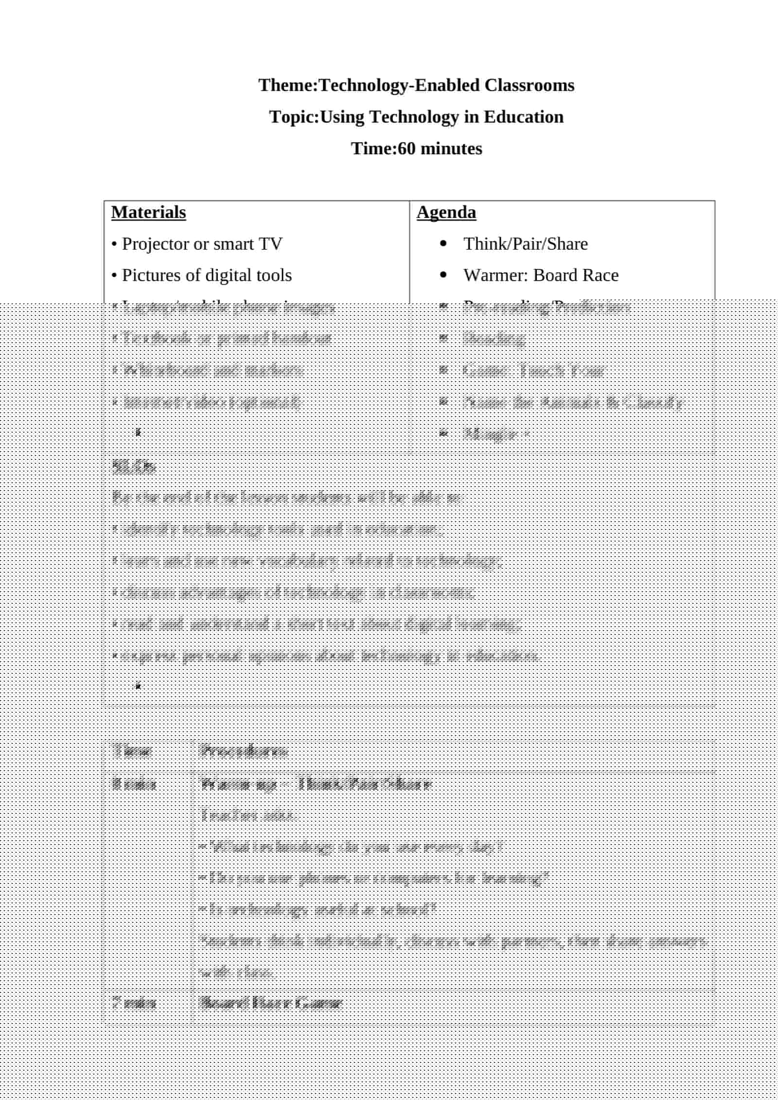 Using Technology in Education Lesson Plan 1