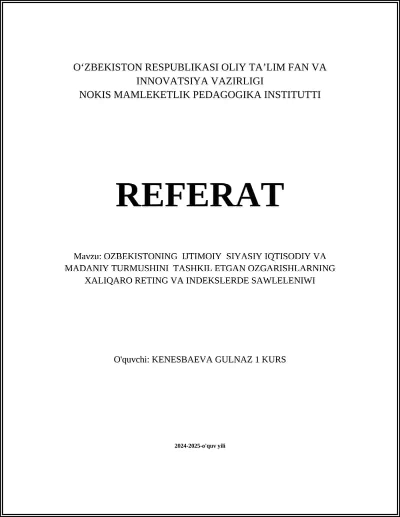 O‘zbekistonning Iqtisodiy O‘sish Ko‘rsatkichlari 1
