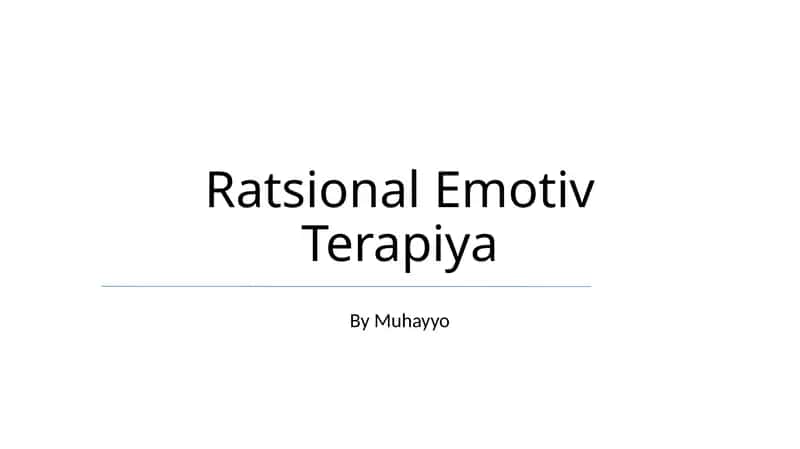 Ratsional Emotiv Terapiya 1
