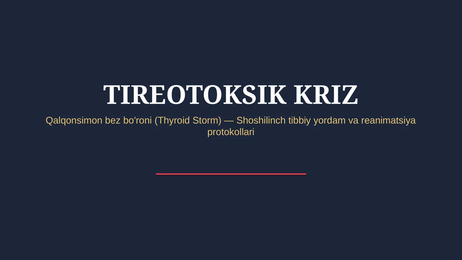 Tireotoksik kriz — 15 slaydli tibbiy taqdimot 1
