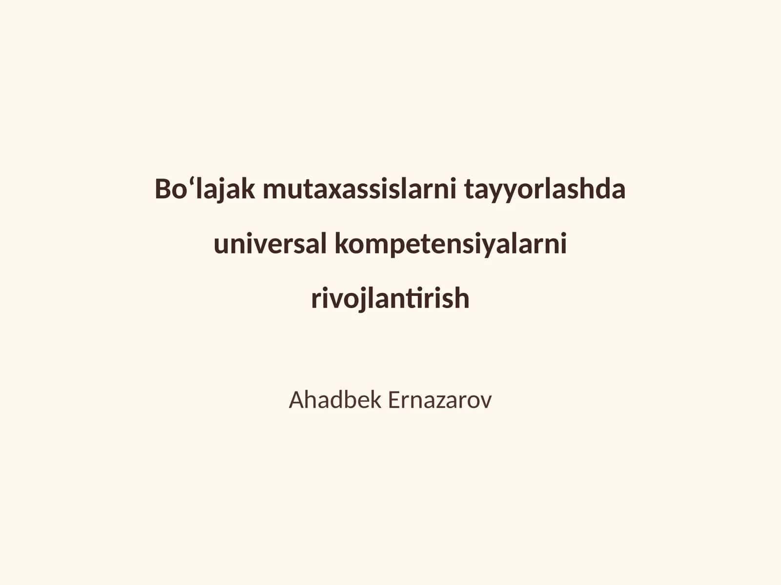 Universal kompetensiyalarni rivojlantirish 1