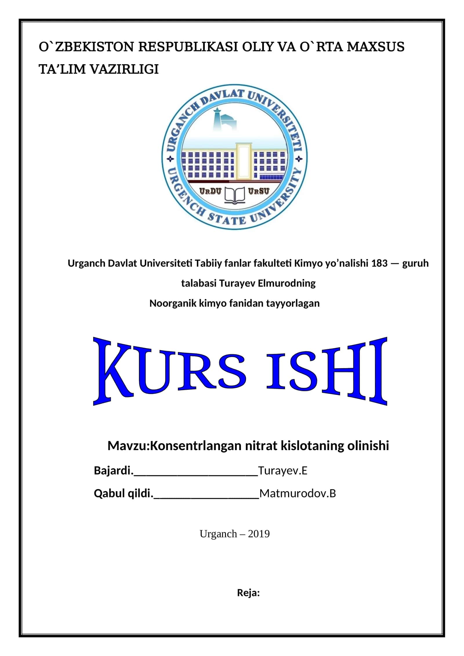 Konsentrlangan nitrat kislotaning olinishi 1