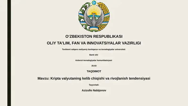 Kripta valyutaning kelib chiqishi va rivojlanish tendensiyasi 1