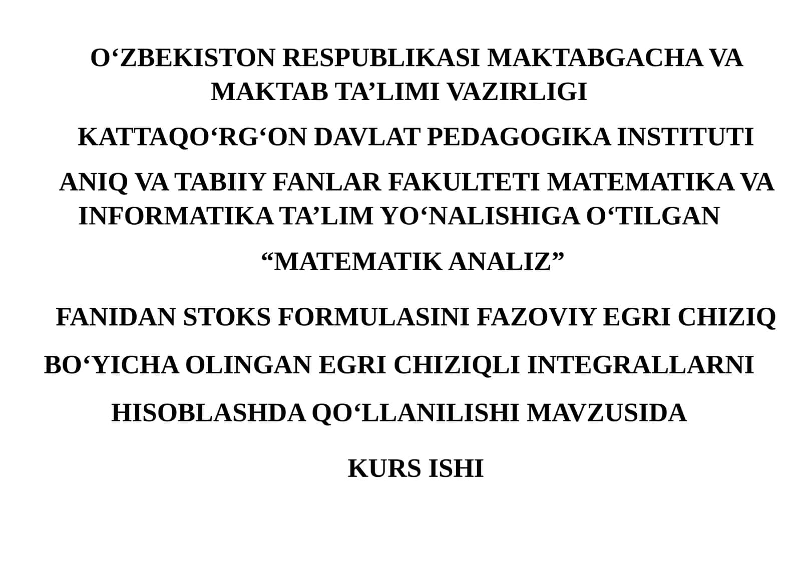 "Matematik Analiz" 1