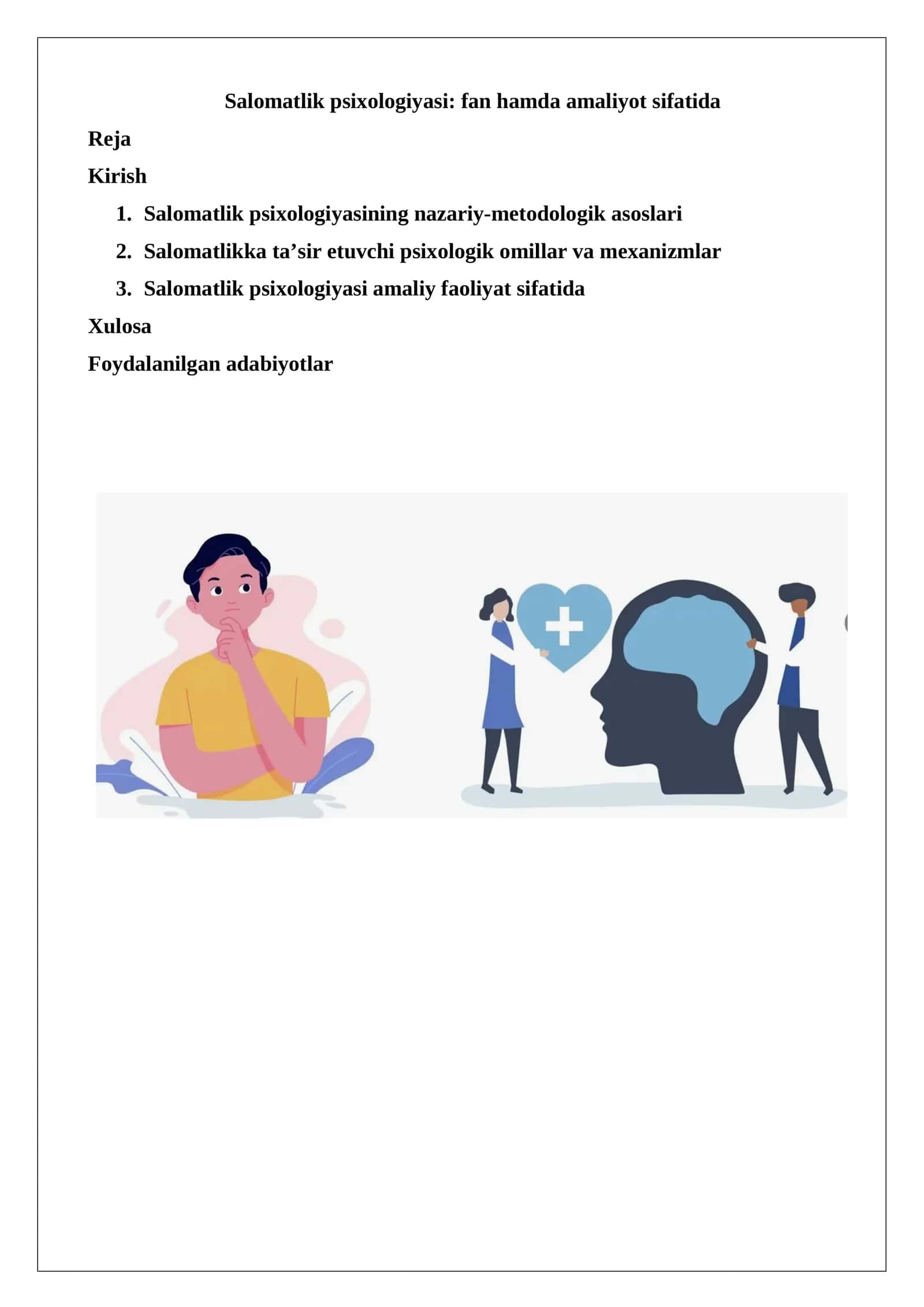 Salomatlik psixologiyasi: fan hamda amaliyot sifatida 1