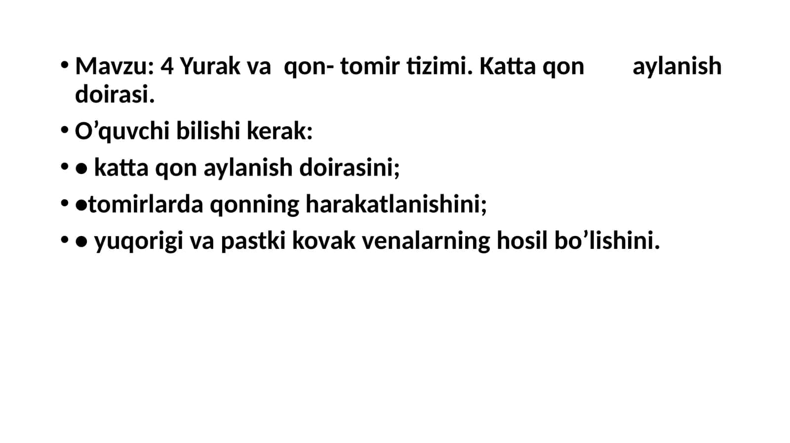Yurak va qon-tomir tizimi 1