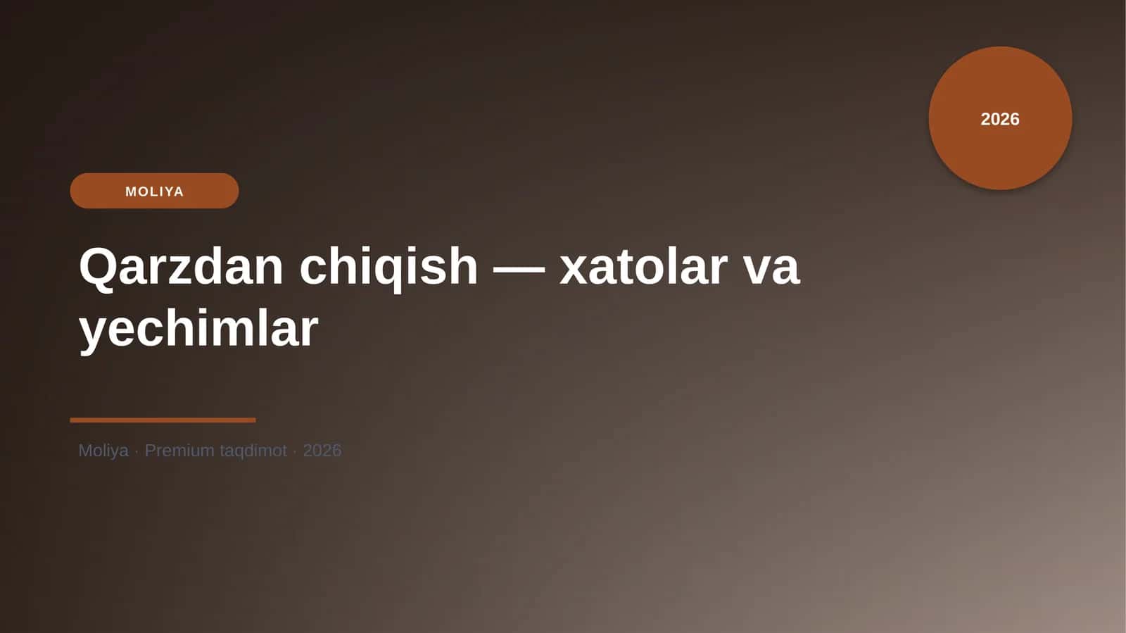 Qarzdan chiqish — xatolar va yechimlar 1