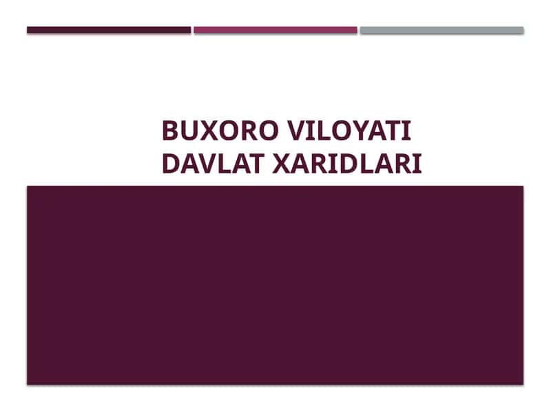 Buxoro viloyati  davlat xaridlari 1