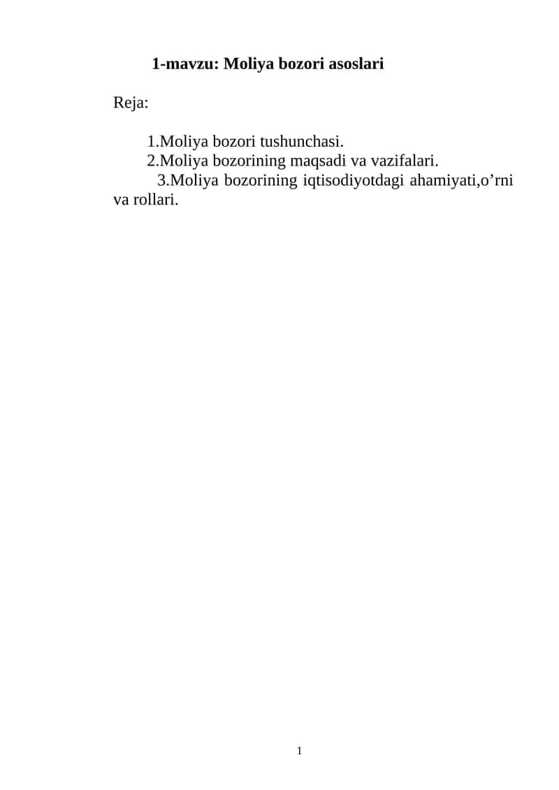 Mоliya bоzоri asоslari 1